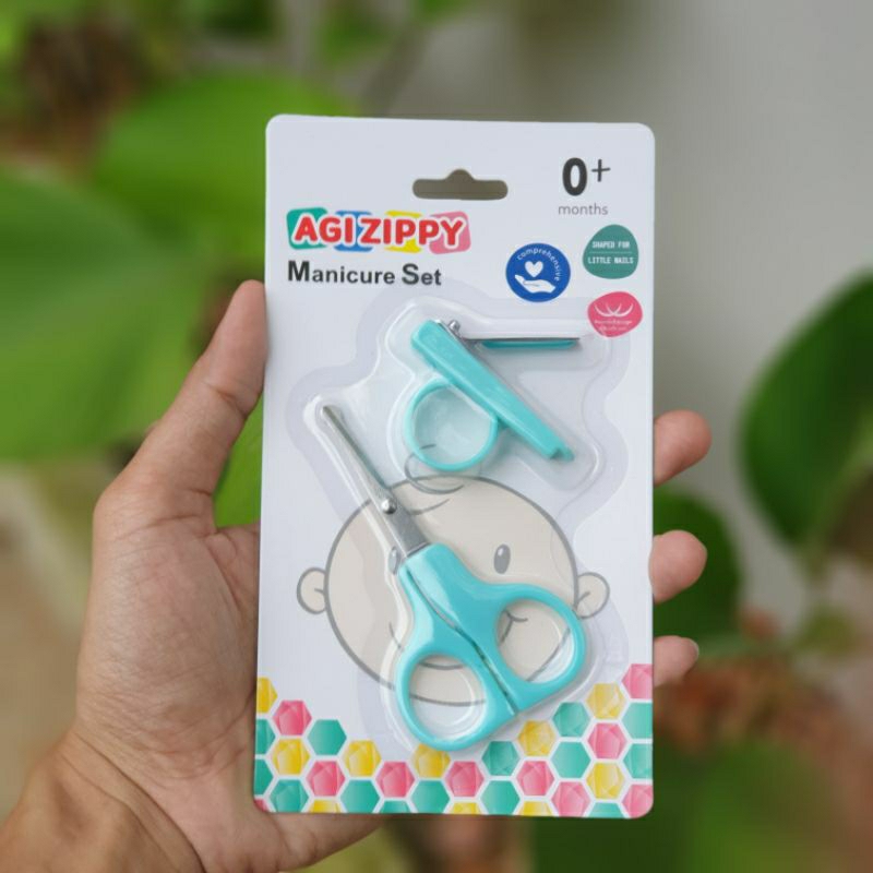 Agizippy Gunting Kuku Bayi Newborn Set 2 in 1 | Baby Manicure Set 0+ Month | Baby nail clipper