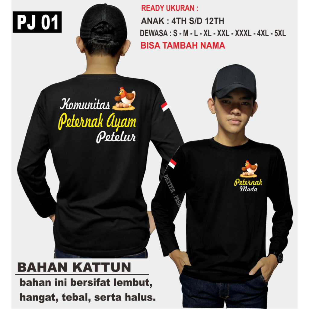 KAOS KOMUNITAS PETERNAK AYAM PETELUR BAJU AYAM PETELUR TERBARU BAHAN BERKUALITAS | DEXTER STORE