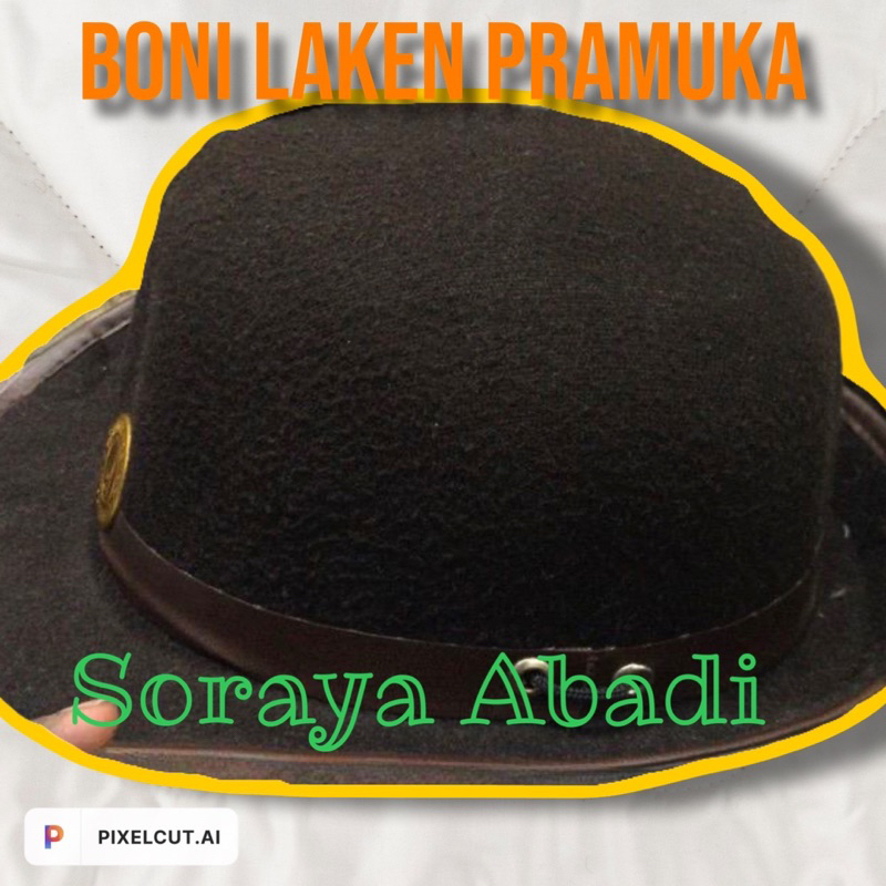 TOPI BONI KOBOI PRAMUKA BAHAN LAKEN