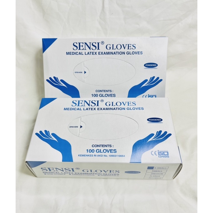 SENSI Gloves Latex Medical Latex Examination Sarung Tangan Latex Sensi isi 100