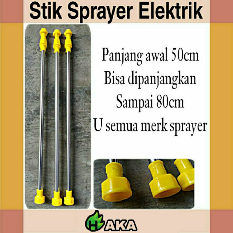 Stik Sprayer Elektrik Teleskopik Kuning Bisa Panjang Pendek