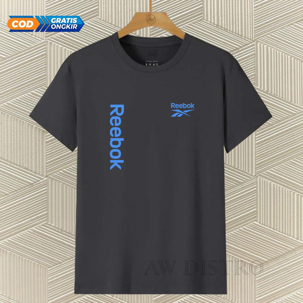 COD Baju Kaos Distro RB Kirka Text Sky Blue Premium Quality Lengan Pendek