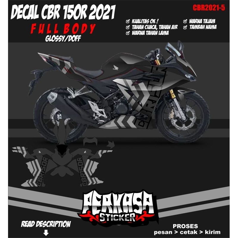 decal cbr 150R 2021 full body simple keren (cbr2021-5) perkasa sticker
