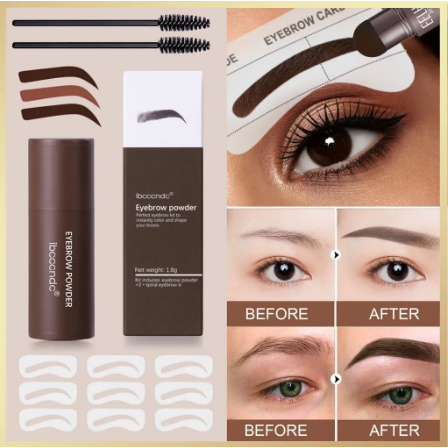 Eyebrow Powder Cetakan Alis Original Shaping Eyebrow / Stamp Alis Stempel Alis Instan Hairline And Waterproof With 10 Model Cetakan Alis Reusable And 2 Eyebrow Pen Brusheup