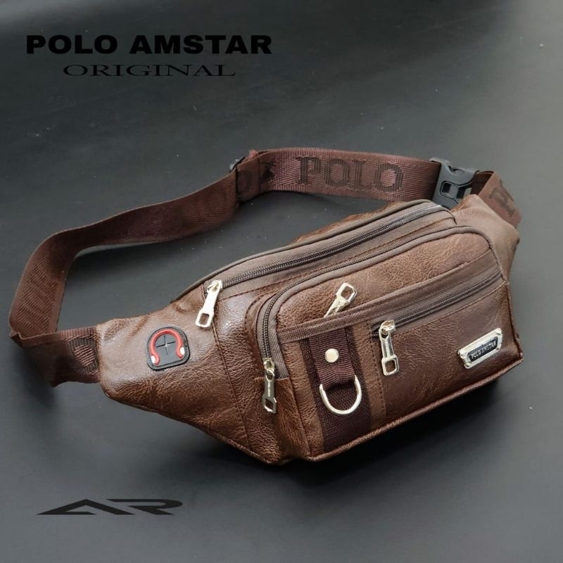 Tas Selempang Pria Multi Fungsi Waistbag Original POLO AMSTAR Model Terbaru