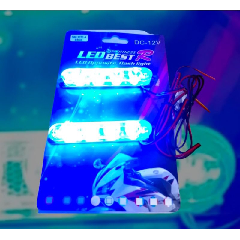 Lampu Kedip Blitz 4mata 5mata 6 Mata Running Led Motor Mobil blue