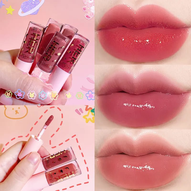 HER LIP GLOW GLITTER LIPSTIK GLOSSY LIQUIDE CAIR 8 WARNA DRAGON RANEE WATERPROOF LIP GLOSS