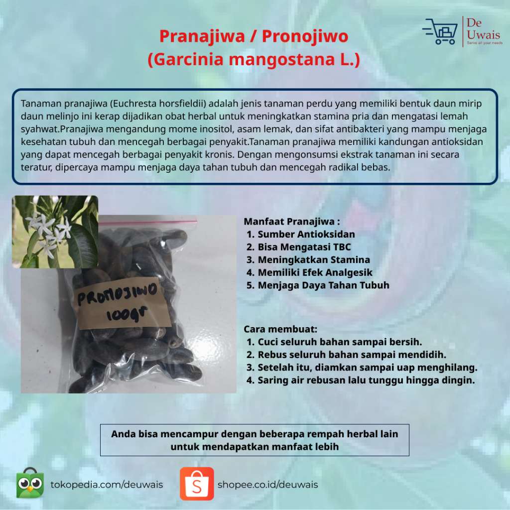 

Pranajiwa Pronojiwo Rempah Kering Langsung Seduh/Bahan Jamu Herbal Obat Kolesterol Dan Kejantanan