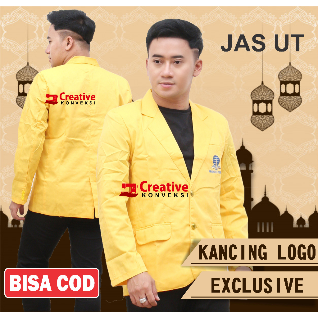 (BISA COD) READY STOCK JAS ALMAMATER UNIVERSITAS TERBUKA KANCING LOGO UT / ALMET UT