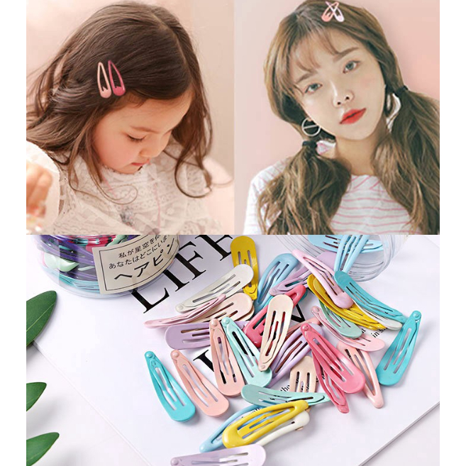 Jepitan Rambut Korea Warna-Warni Polos Hairpin Wanita Jepitan Glossy