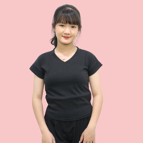 Kaos Basic V neck Polos Wanita Import Vneck Korea Style