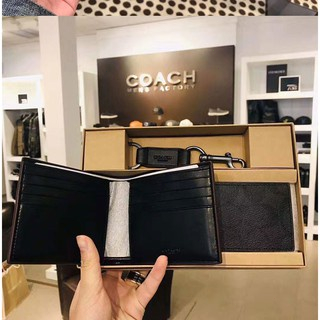 [Instant/Same Day] 26072 74993  coach Men Short Wallet Melipat dompet  qianbao