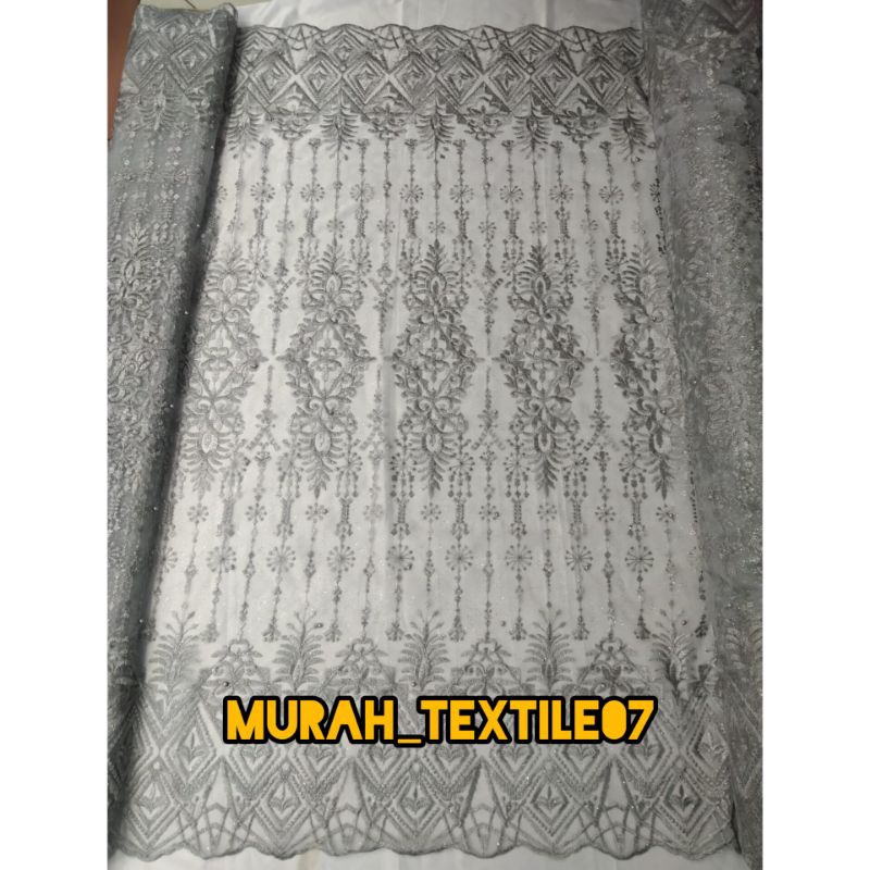 Kain Bahan Brukat Sapto/Tile Tulle Sapto Elisab Harga 0,5m