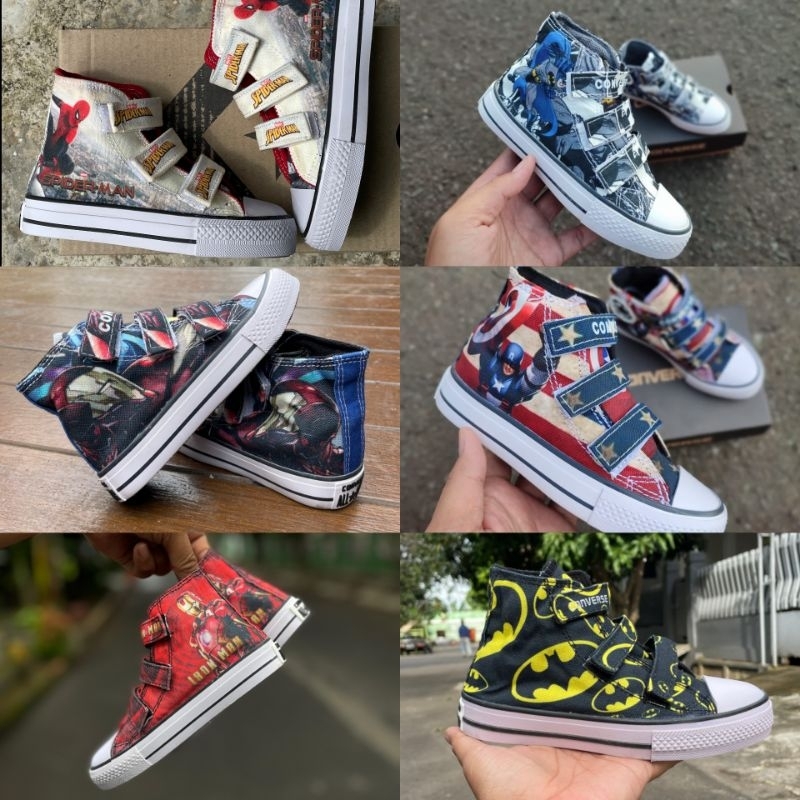 SEPATU ANAK CONVERSE ALL-STAR KIDS MOTIF SUPER HERO SIZE 21-35