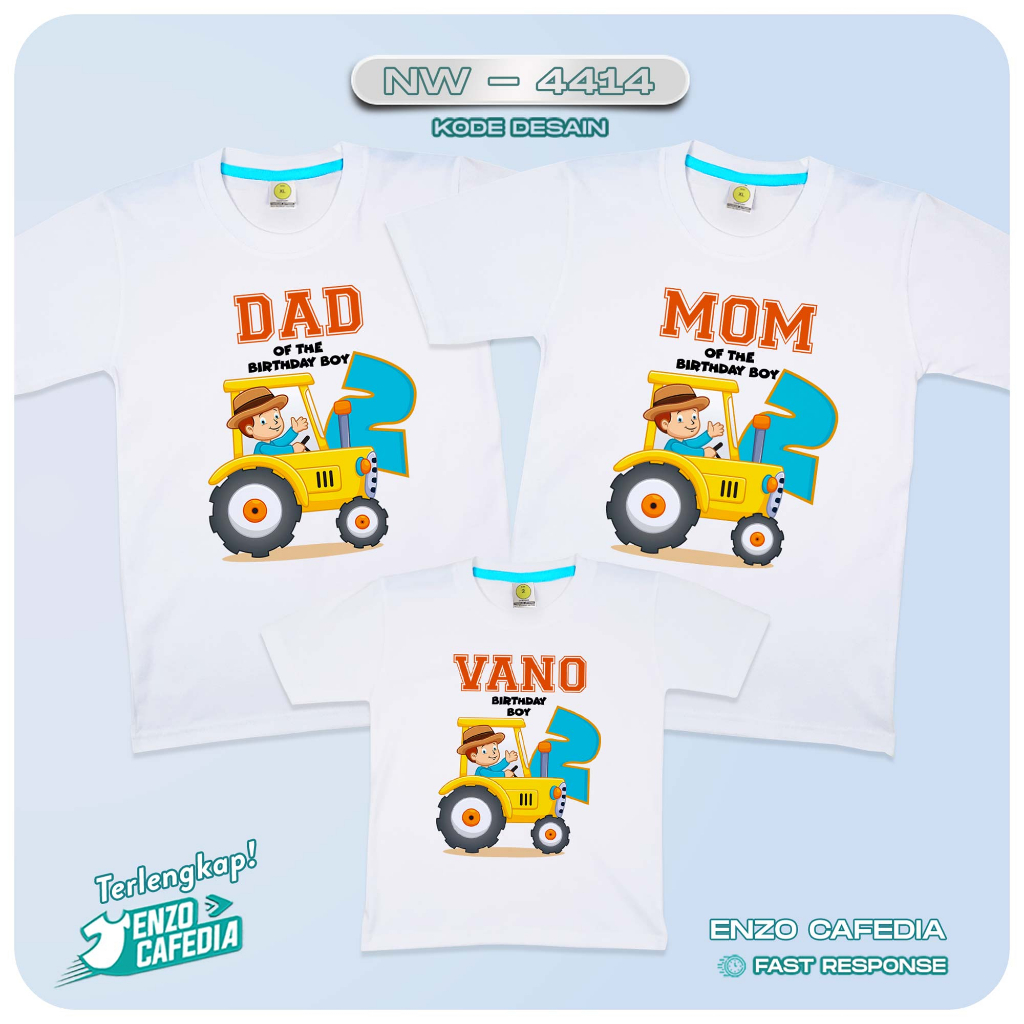 Harga Paket Lebih Hemat | Baju Couple Keluarga | Kaos Family Ulang Tahun | Kaos Ultah Anak Tema Exca