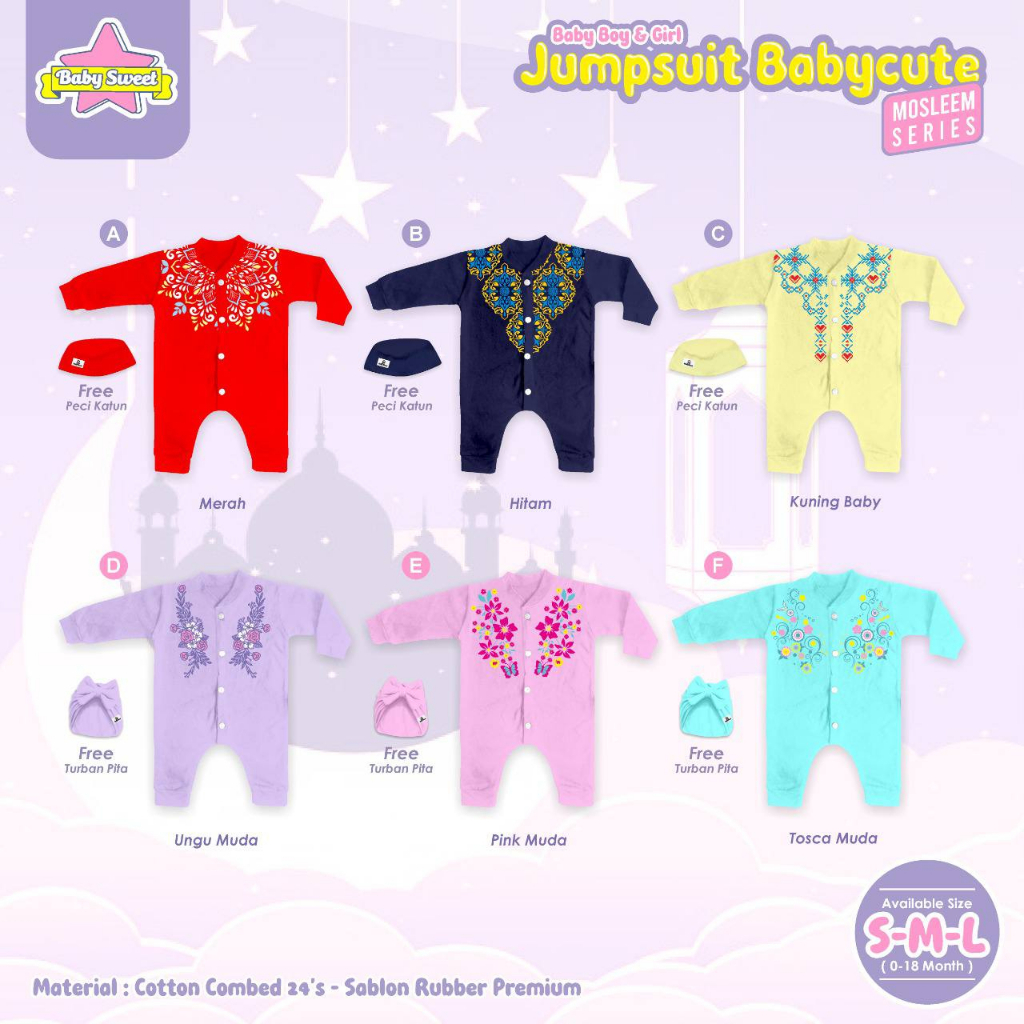 Jumpsuit baby gril an boy Baby cute Moslem by Babysweet