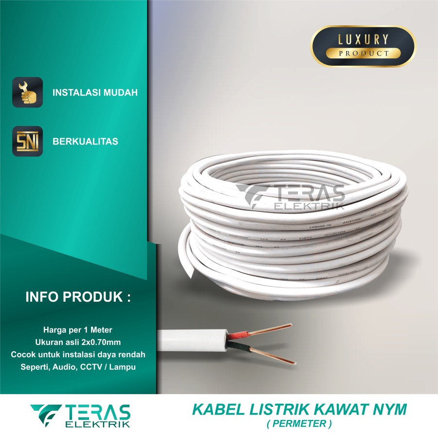 kabel listrik kawat 2 x 1.5 NYM Per meter