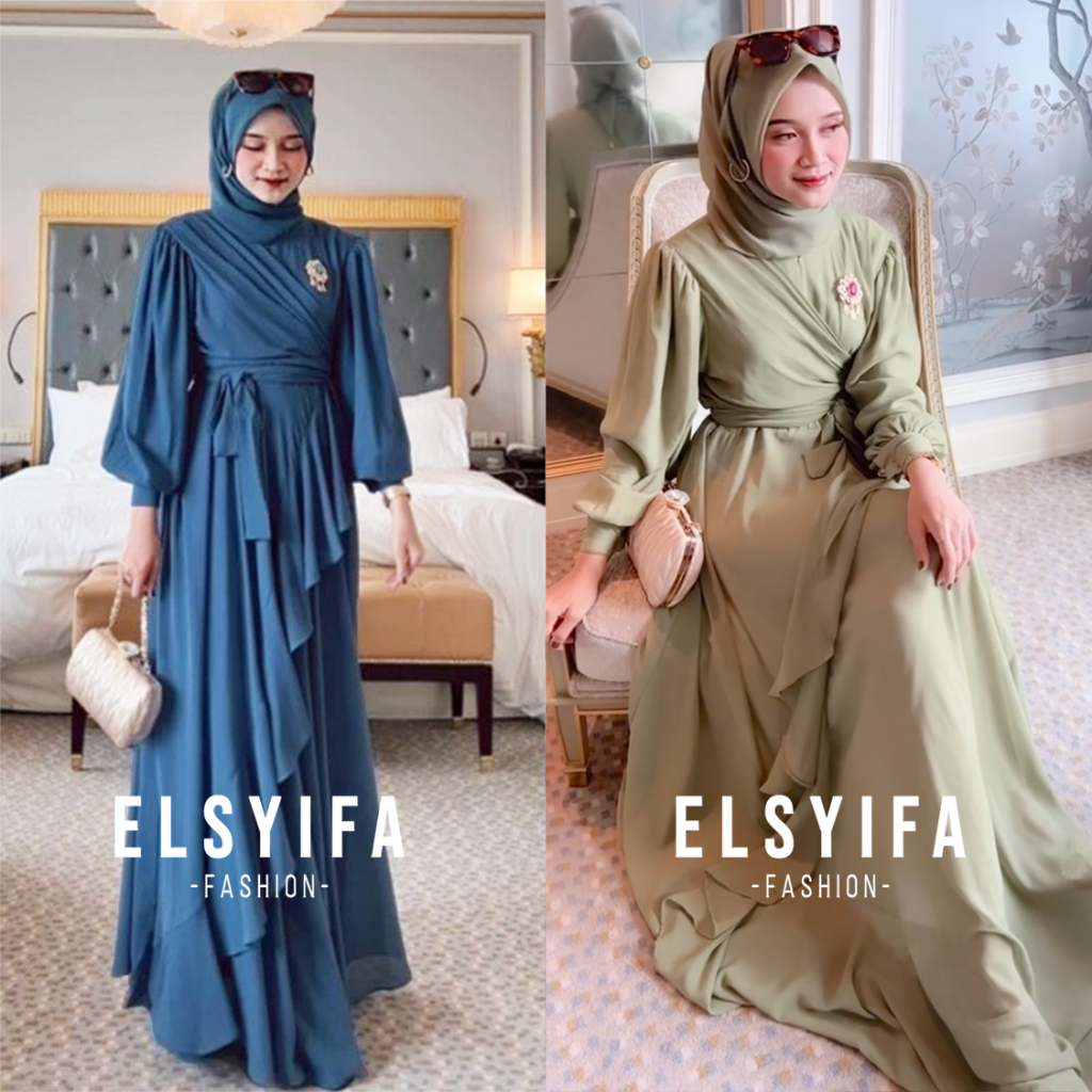 MEYHIRA DRESS KONDANGAN BRIDESMAID BAHAN CERUTY BABYDOLL EXCLUSIVE BUSUI FRIENDLY FREE BROSS BY ELSYIFA FASHION