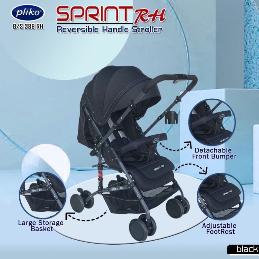 Stroller Kelambu Pliko Sprint RH Reversible Stroller 389 kereta dorong anak bayi ringan murah bisa Hadap Ibu BS389 mosquito net