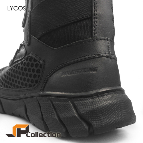 Sepatu Boot PDL Tactical Tali Putar Milestone Lycos Bahan Full Kulit Asli Motif Sarang Tawon BOA Standart Jatah TNI POLRI