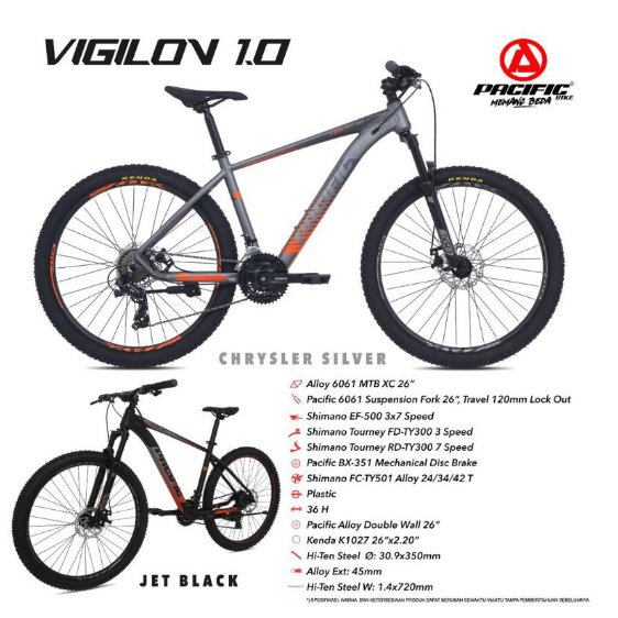 Sepeda Gunung dewasa keren / MTB 26" Pacific Vigilon 1.0