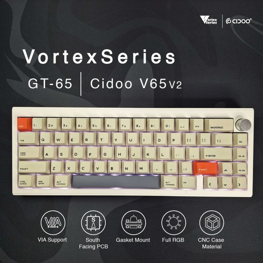 Vortex Series GT65 / GT-65 X Cidoo V65 V2 Mechanical Gaming Keyboard