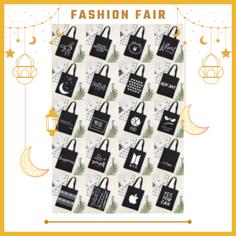 [LOKAL] Fashion Fair - TOTEBAG PAKAI SLETING Tote bag kpop murah wanita custom motif