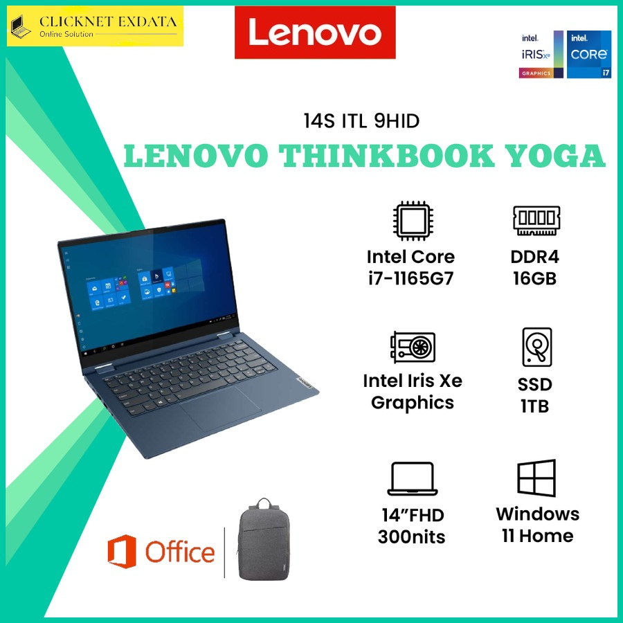 LENOVO ThinkBook YOGA 14S ITL 9HID I7-1165G7 16GB 1TB SSD FHD IPS TS WIN 11 OHS