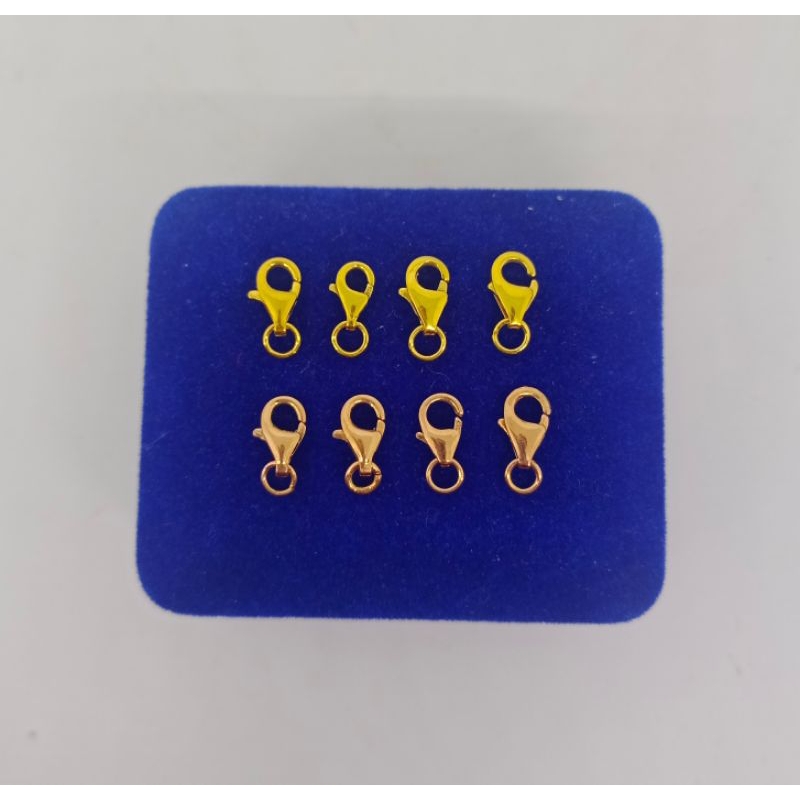 pengait perhiasan kalung & gelang/kokot oval/perak asli silver 925 lapis emas/asli silver 925