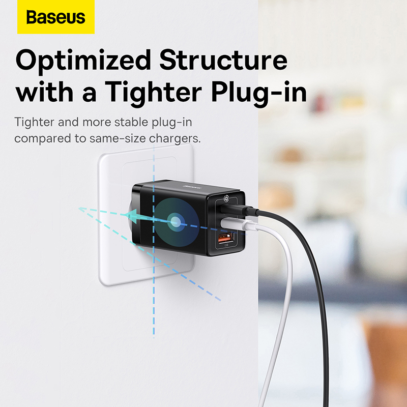 BASEUS Gan 5 Pro 65W Quick Charger 5 Port Dual Type C + USB 100W Kabel