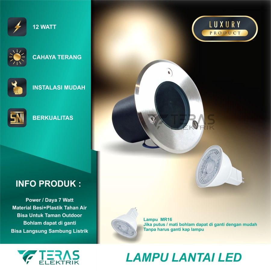 lampu lantai tanam Led 7w outdoor waterproof