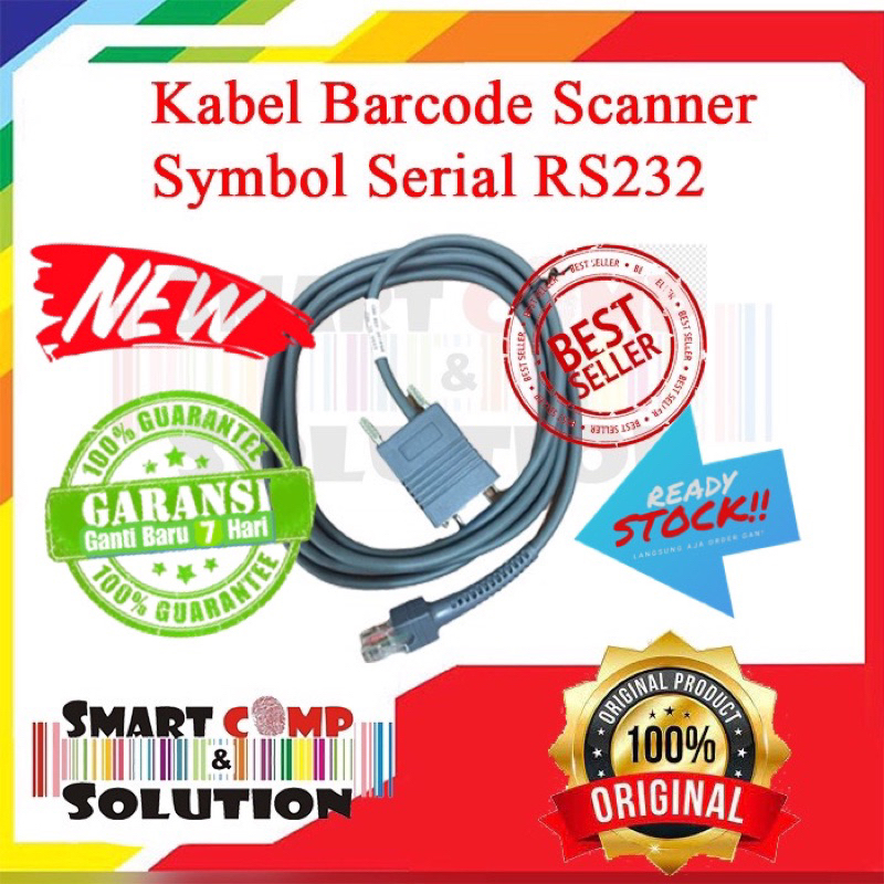 Kabel Barcode Scanner Serial RS-232 Symbol LS 1203 / LS2208