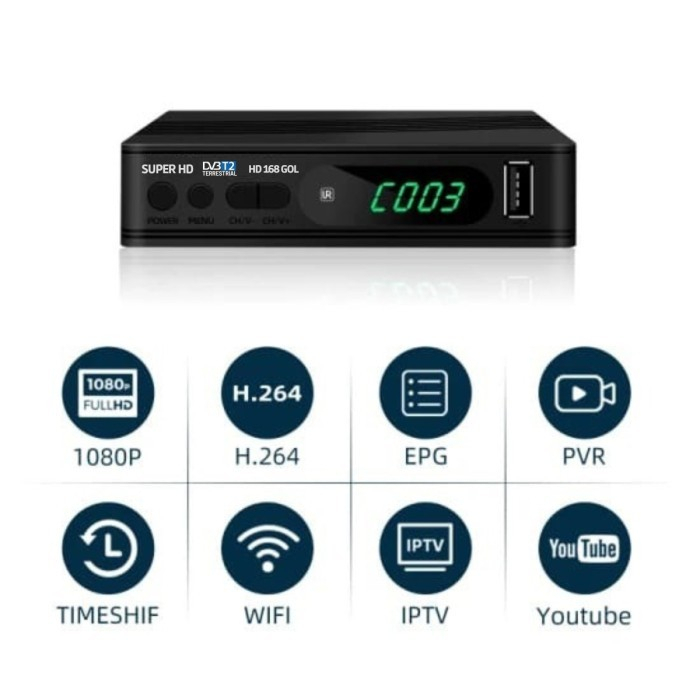 Set Top box Receiver Siaran Tv digital Super HD 168 Gol DVB