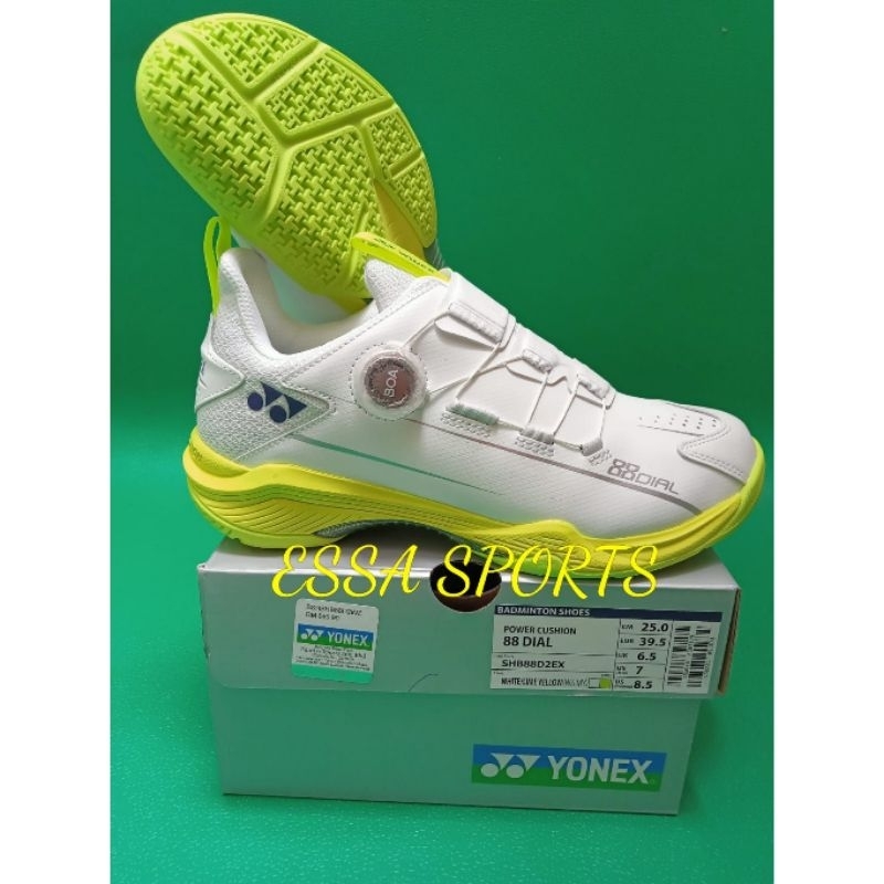 SEPATU BADMINTON YONEX 88 DIAL 2 WHITE LIME YELLOW ORIGINAL