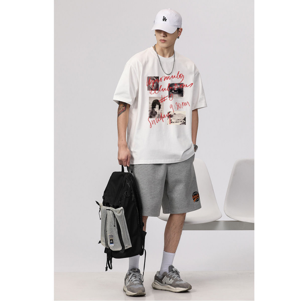 RDGF kemeja leher bulat kaos cowok keren Kaos pria baju cowok kekinian PRIA &amp; WANITA (UNISEX)