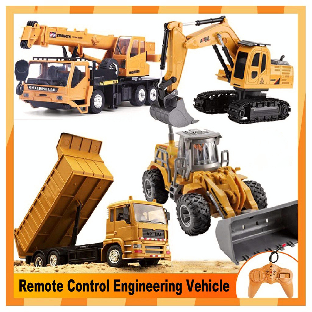 GIGITOY 2.4G  Remote Control Besar Diecast Model Paduan Excavator mobil truk remote control Simulasi