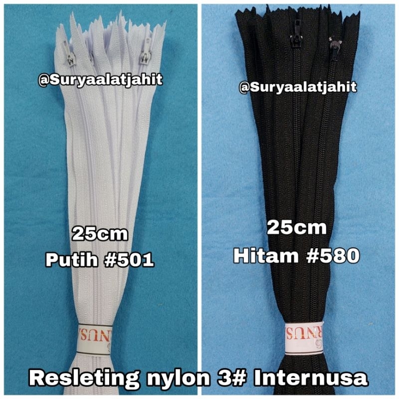 Resleting nylon 10in (25cm) INTERNUSA =rp.7.000/12pcs