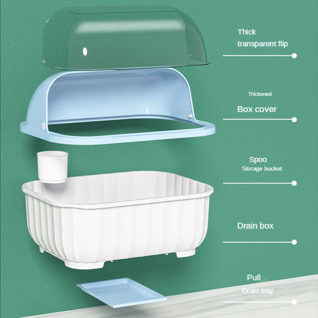 Rak Piring Tertutup Plastik Tempat Gelas Sendok Tutup Mini Wastafel Minimalis Rak Penyimpanan Piring Dapur Rak Pengering Piring Kotak Penyimpanan Peralatan Makan Mangkuk Kotak Alat Makan Lemari Perlengkapan Dapur Organizer Dapur