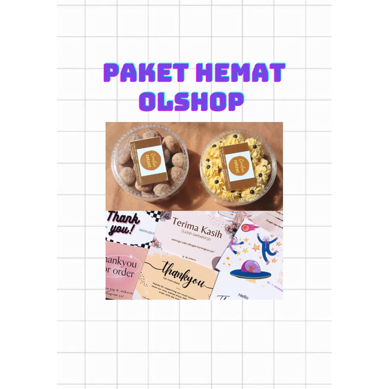 

PAKET HEMAT OLSHOP STIKER + THANKSCARD