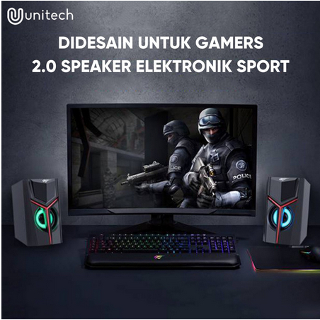 ITSTORE Speaker Active Unitech Speaker 2.0 untuk Komputer PC Laptop DX19 Portable