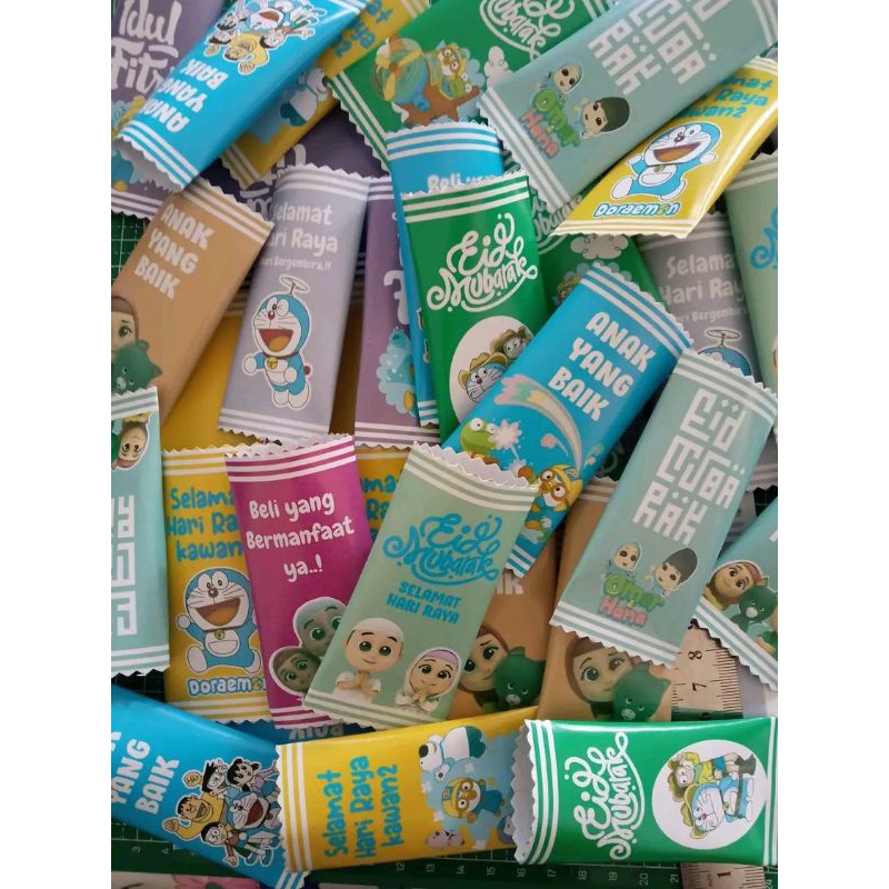 amplop lebaran motif permen isi 8 motif