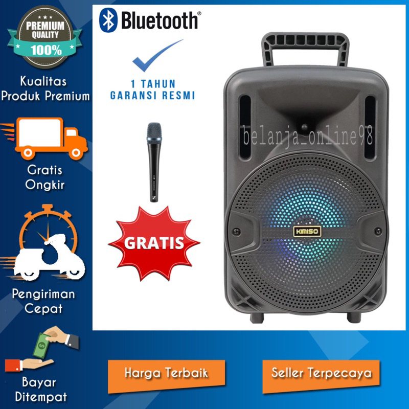 PALING DIGEMARI Speaker Karaoke Ukuran Jumbo Gratis Mic Full Bass Mkc 338 / Salon Spiker Aktif Polytron Karoke Bluetooth