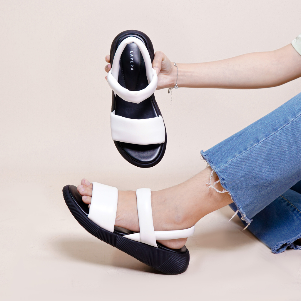 Adarastore - Lapepa VALERIE Sandal Casual Wanita Sendal Wedges Wanita Model Tali Belakang Kekinian