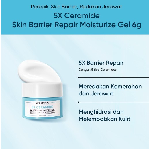 READY BPOM SKINTIFIC 5X Ceramide Travel Kit Skincare Paket Moisturizer + Cleanser + Soothing toner + Serum Sunscreen Barrier Repair Start kit