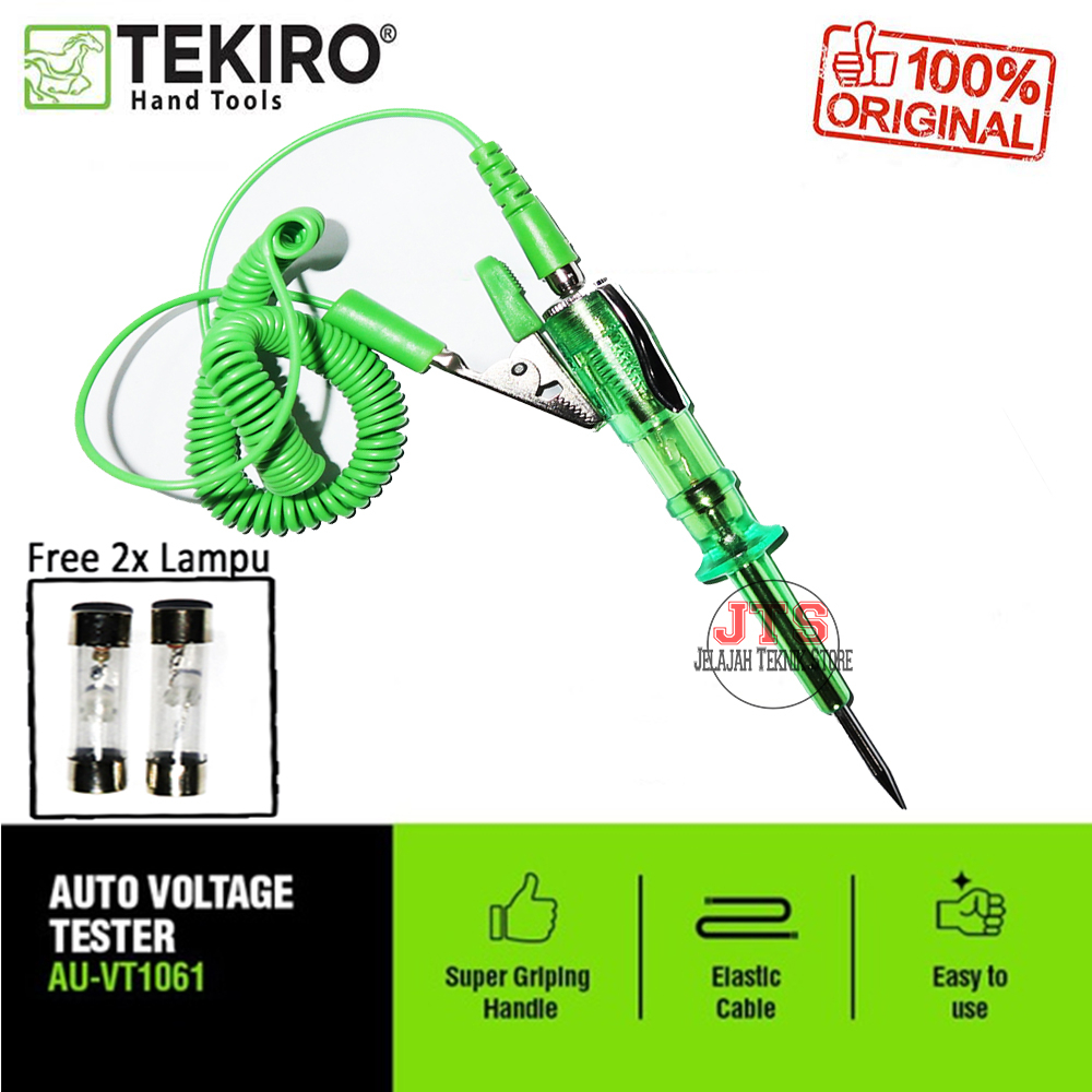TEKIRO Tespen DC Voltage Tester Alat Tes Kelistrikan Dengan Kabel 6V 12V 24V 6 - 24 Volt Auto Voltag