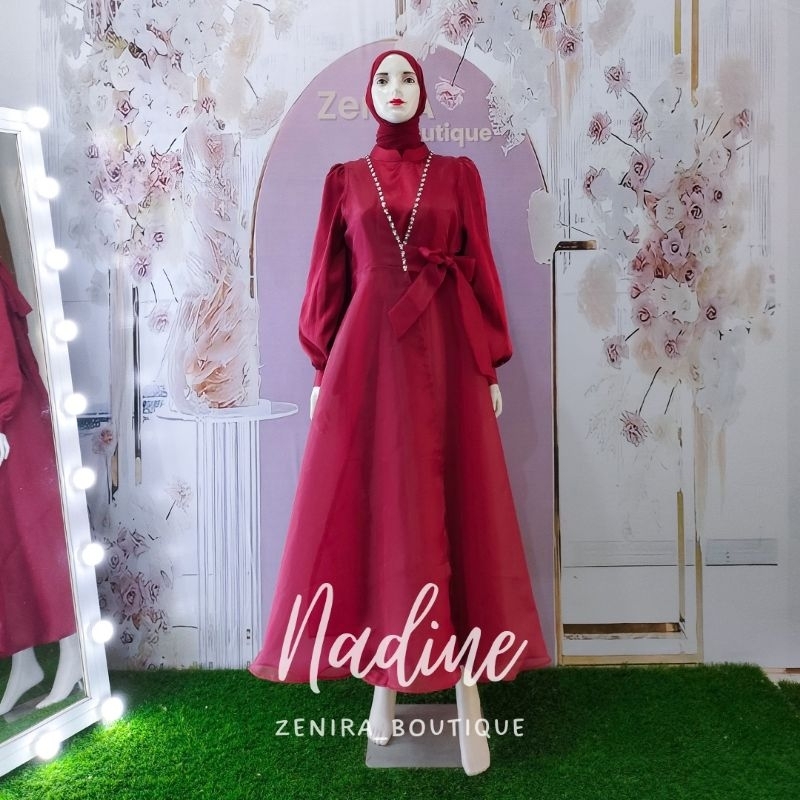 NADINE Baju Pesta Remaja dan Outer Organza berpayet / Dress Kondangan / Lamaran / Braidsmaids murah / Gamis terbaru / wisuda / couple