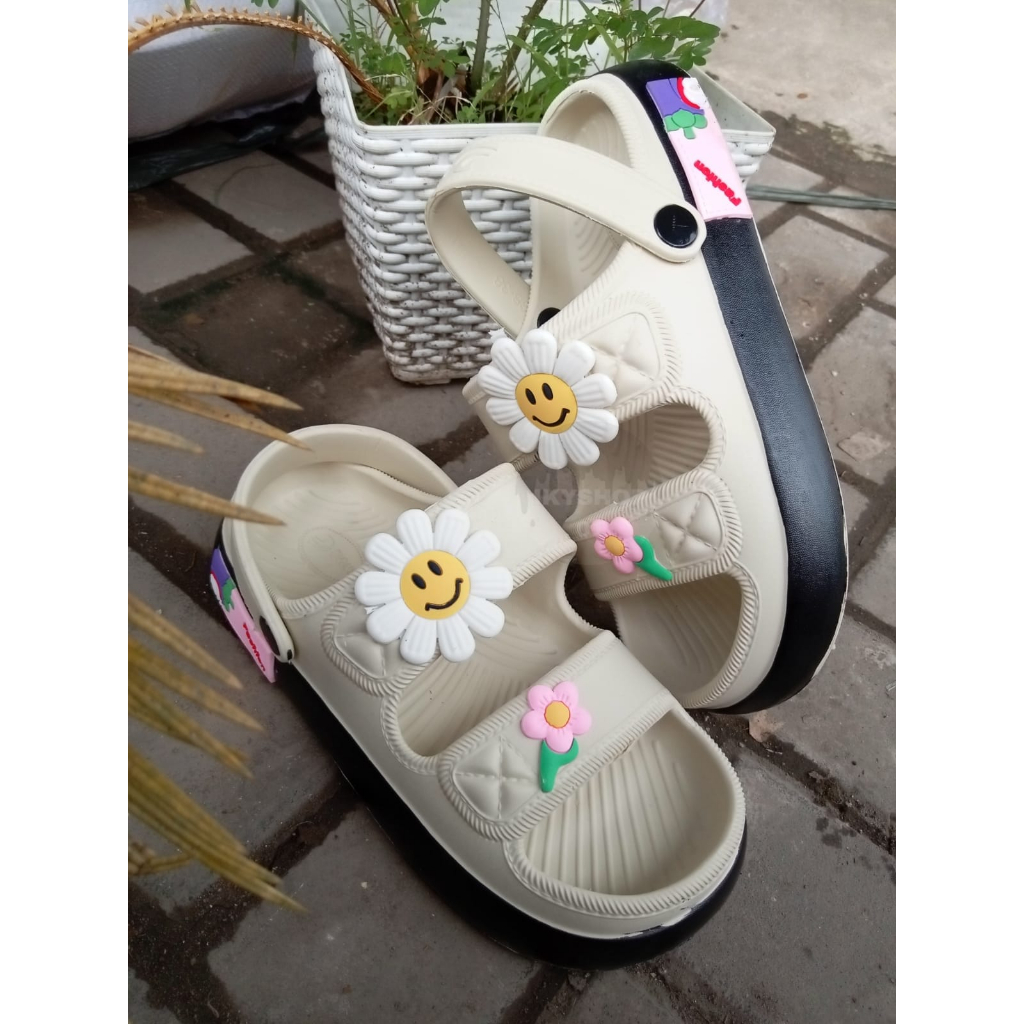 Sandal dulu anak tanggung cewek - Sandal anak model gunung 530C ukuran 30-35 karakter bunga matahari