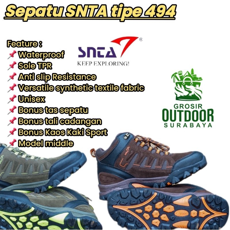 Sepatu SNTA tipe 494 Waterproof bonus kaos kaki dan Tali Cadangan sepasang , serta ada snta 477 , sn