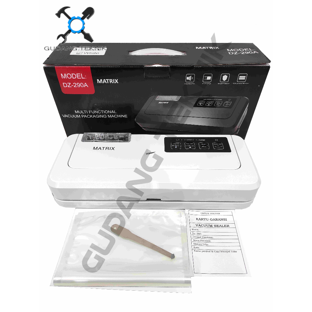 Vacuum Sealer Listrik DZ290A MATRIX / Vacum Vakum Pengemasan Makanan Obat DZ 290 OTOMATIS
