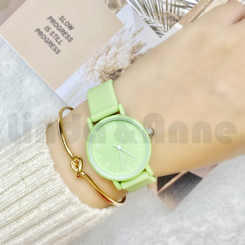 Jam Tangan Wanita Casual Polos Analog Rubber New Trendy Gaya Korea Import